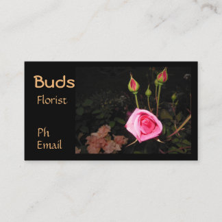 Carte De Visite Rosebud atmosphérique >Cartes fleuristes professio