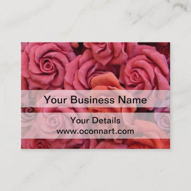 Carte De Visite Roses à fleurs roses (Devant)