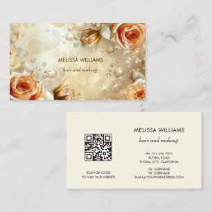 Carte De Visite Roses Abricot Luxe