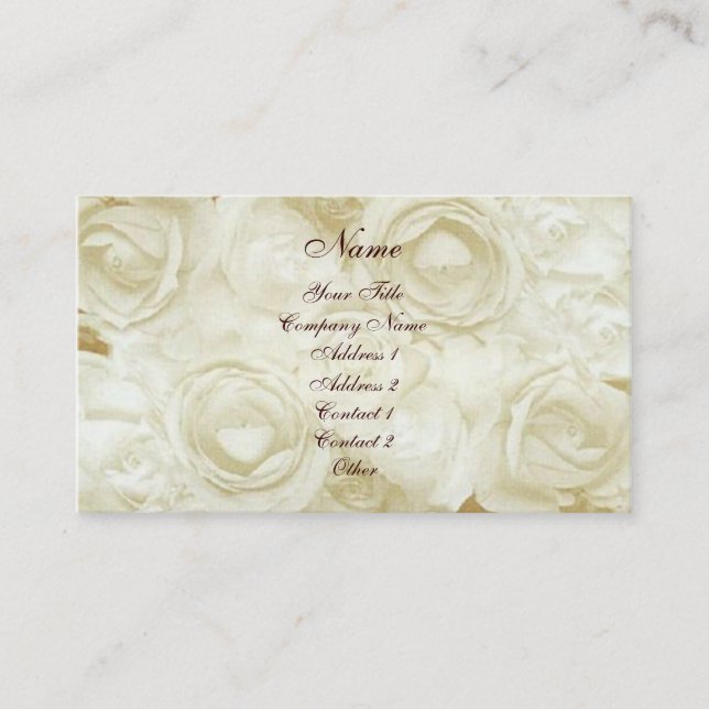 Carte De Visite Roses blanches (Devant)