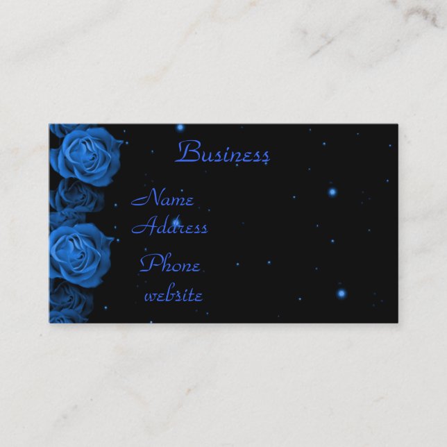 Carte De Visite Roses bleus (Devant)