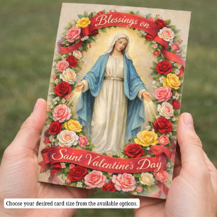 Carte De Visite Roses de prière de la Saint-Valentin de la Sainte 