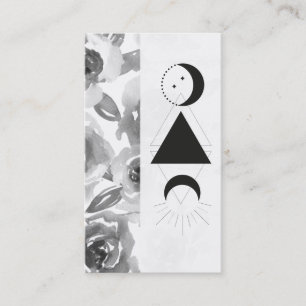 Carte De Visite *~* Roses Fleurs triangles de la lune d'alchimie d