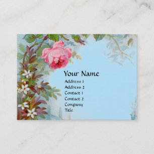 Carte De Visite ROSES & JASMINES Violet GEM MONOGRAM Ciel bleu