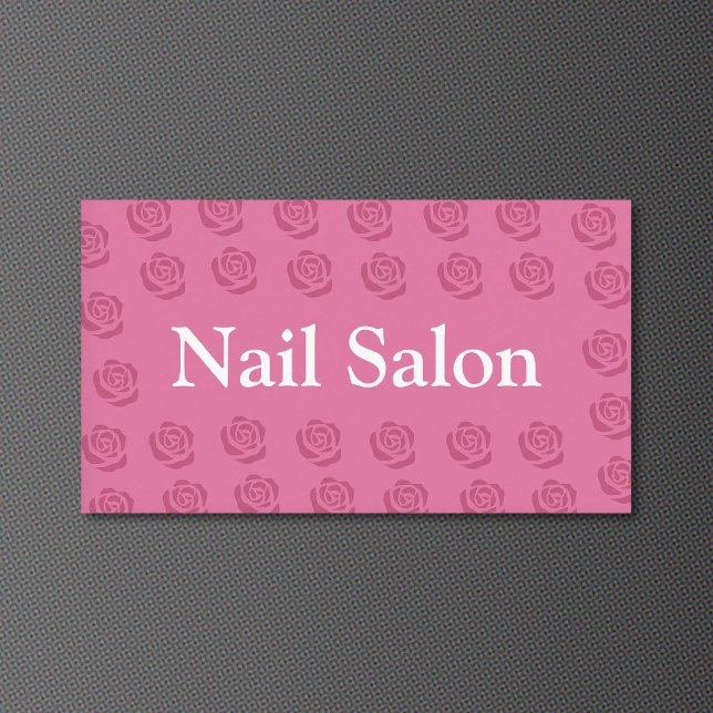 Carte De Visite Roses Pattern - Nail Salon (Roses Pattern - Nail Salon Business Card)