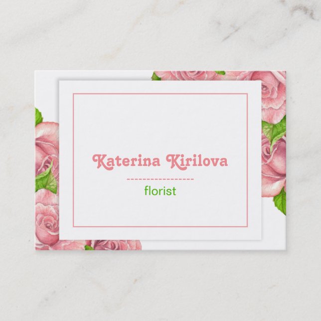 Carte De Visite Roses roses (Devant)