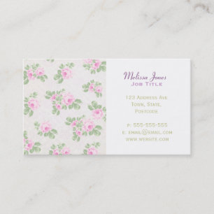 Carte De Visite Roses roses chics floraux vintages
