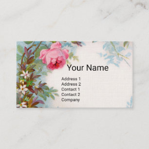 CARTE DE VISITE ROSES ROSES ROSES ROSES ET JASMINES MONOGRAMME PUR
