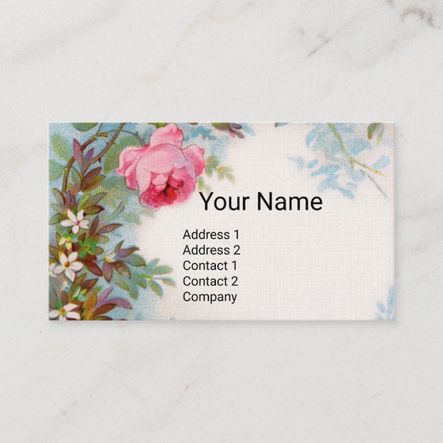 CARTE DE VISITE ROSES ROSES ROSES ROSES ET JASMINES MONOGRAMME PUR (Devant)