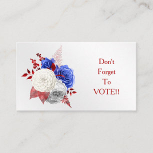 Carte De Visite Roses Rouges Blanches Bleues Patriotiques Rappel d