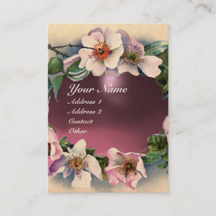 Carte De Visite Roses SAUVAGES AVEC ROSE PURPLE GEM STONE MONOGRAM