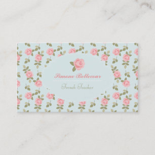 Carte De Visite Roses vintages romantiques d'Alice