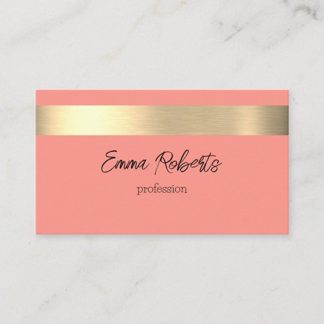 Carte De Visite Rosy Cheeks Gold Foil Rustique Faux (Devant)