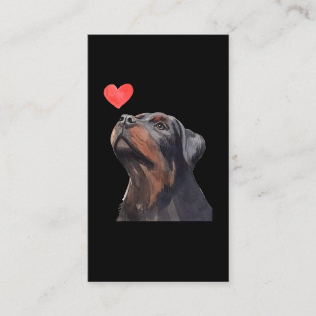 Carte De Visite Rottweiler Heart Dog Love (Devant)