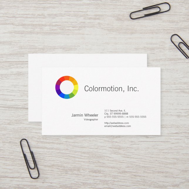 Carte De Visite Roue couleur (Devant/Arrière en situation)