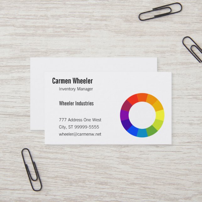 Carte De Visite Roue de couleur (Devant/Arrière en situation)