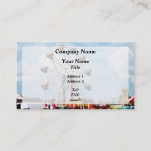 Carte De Visite Roue de Ferris contre le ciel bleu