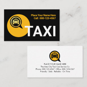 Carte De Visite Roue de Taxi Cercle Jaune