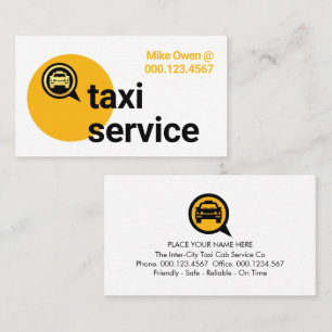Carte De Visite Roue de Taxi Cercle Jaune