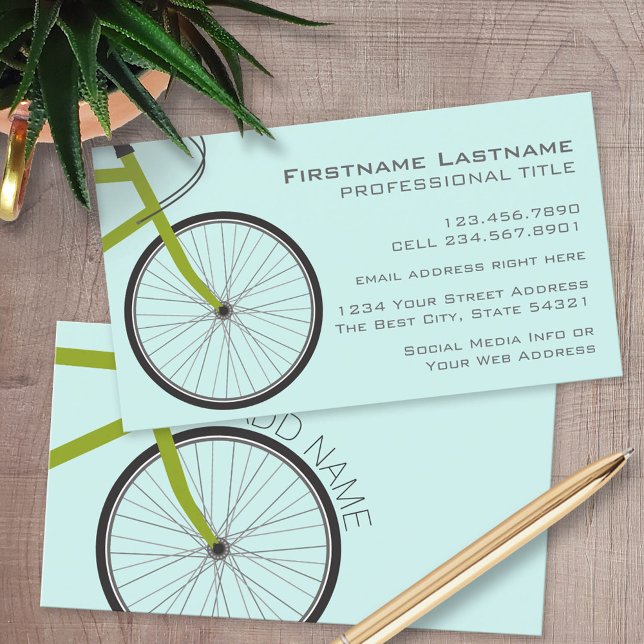 Carte De Visite Roue de vélo Hipster avec nom personnalisé (Custom Business Card)