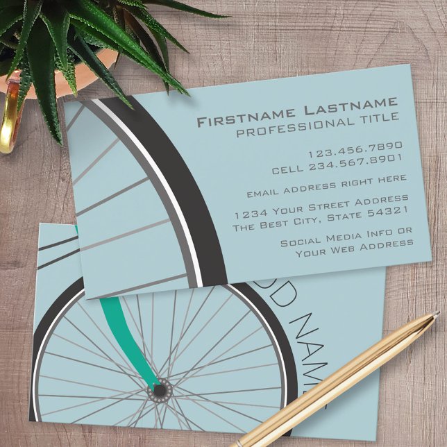 Carte De Visite Roue de vélo Hipster avec nom personnalisé (Custom Business Card)