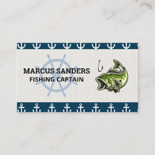 Carte De Visite Roue du navire   MOTIF ANCRE   Poisson basse