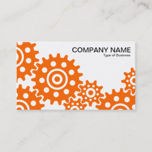 Carte De Visite Roues de l'industrie - Orange et Blanc