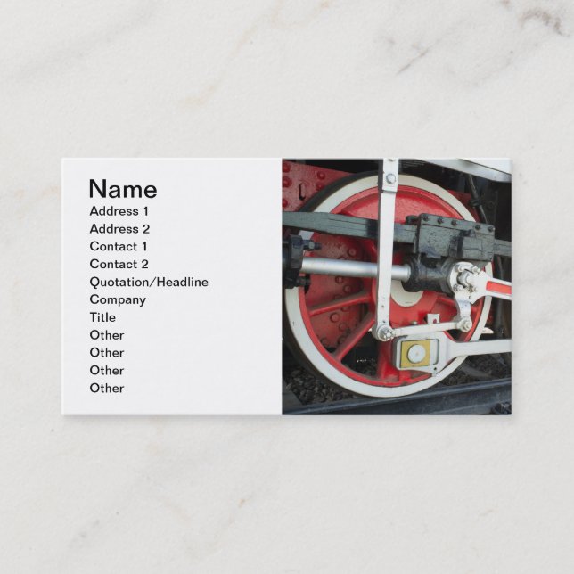 Carte De Visite Roues de locomotive à vapeur (Devant)
