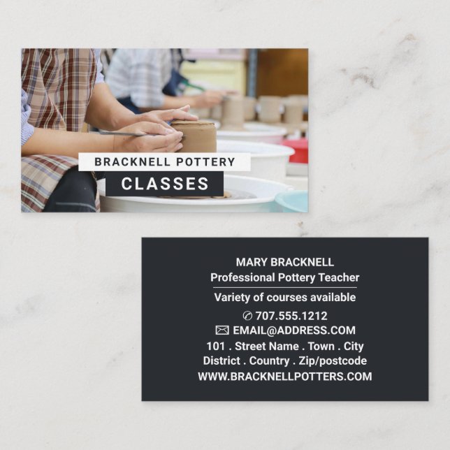 Carte De Visite Roues Potter, Cours Potterie, Potters (Devant / Derrière)