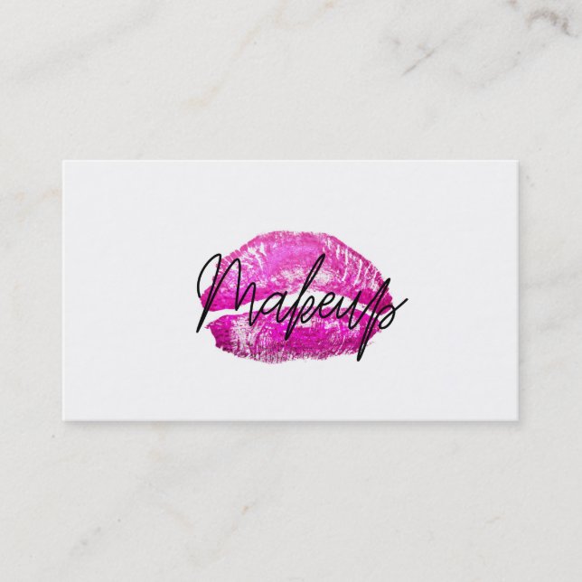 Carte De Visite Rouge à Lèvres Baiser Maquillage Beauté Glam Chic  (Devant)