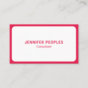 Carte De Visite Rouge au néon moderne de luxe minimaliste