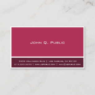 Carte De Visite Rouge avec cadre blanc