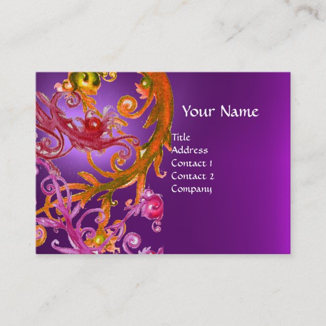 Carte De Visite ROUGE BERRIES SWIRLS GEMSTONE violet (Devant)