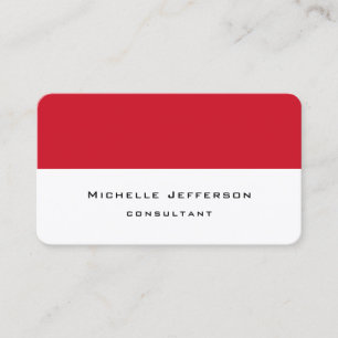 Carte De Visite Rouge Blanc Gratté Moderne Style tendance minimali