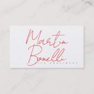 Carte De Visite Rouge Blanc Minimaliste Luxe Perle