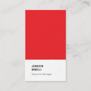 Carte De Visite Rouge blanc minimaliste moderne épais tendance lux
