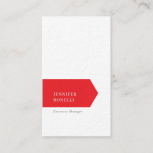 Carte De Visite Rouge blanc minimaliste moderne épais tendance lux