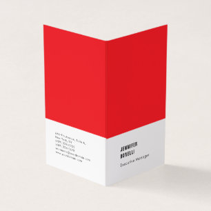 Carte De Visite Rouge blanc minimaliste moderne tendance