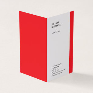 Carte De Visite Rouge blanc minimaliste Professionnel Plain