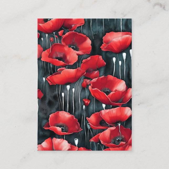 Carte De Visite Rouge Chrome Black Ink Populations de flux 3D Flor (Devant)