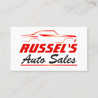 Carte De Visite Rouge Classic Voiture Zoom Rétro Ventes Auto