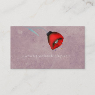 CARTE DE VISITE ROUGE COQUELICOT