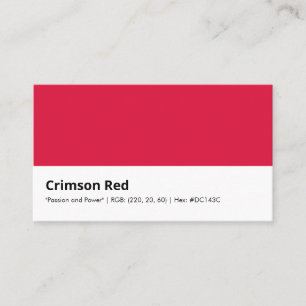 Carte De Visite Rouge Crimson   "Passion et pouvoir"