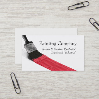 Carte De Visite Rouge de brosse de Painting Service Company -