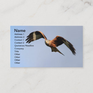 Carte de visite rouge de cerf-volant