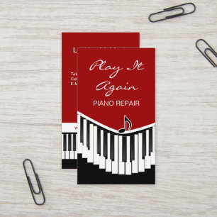 Carte De Visite Rouge de musique de piano