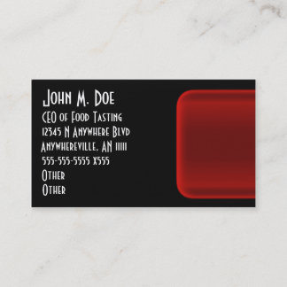 Carte de visite rouge de rectangle de gel