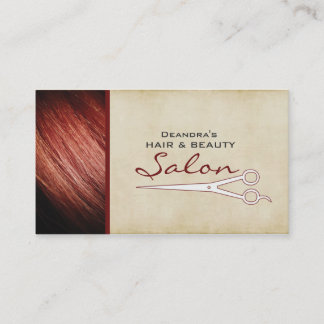 Carte de visite rouge de rendez-vous de salon de