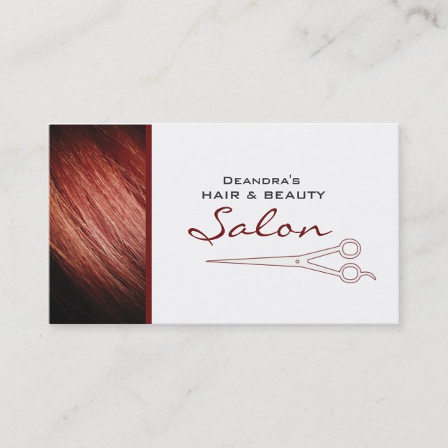 Carte de visite rouge de rendez-vous de salon de (Devant)