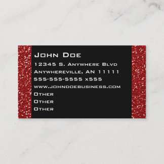 Carte de visite rouge de scintillement de